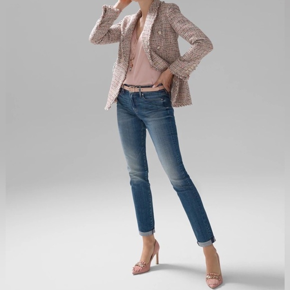 White House Black Market Mid Rise Everyday Soft Girlfriend Jeans